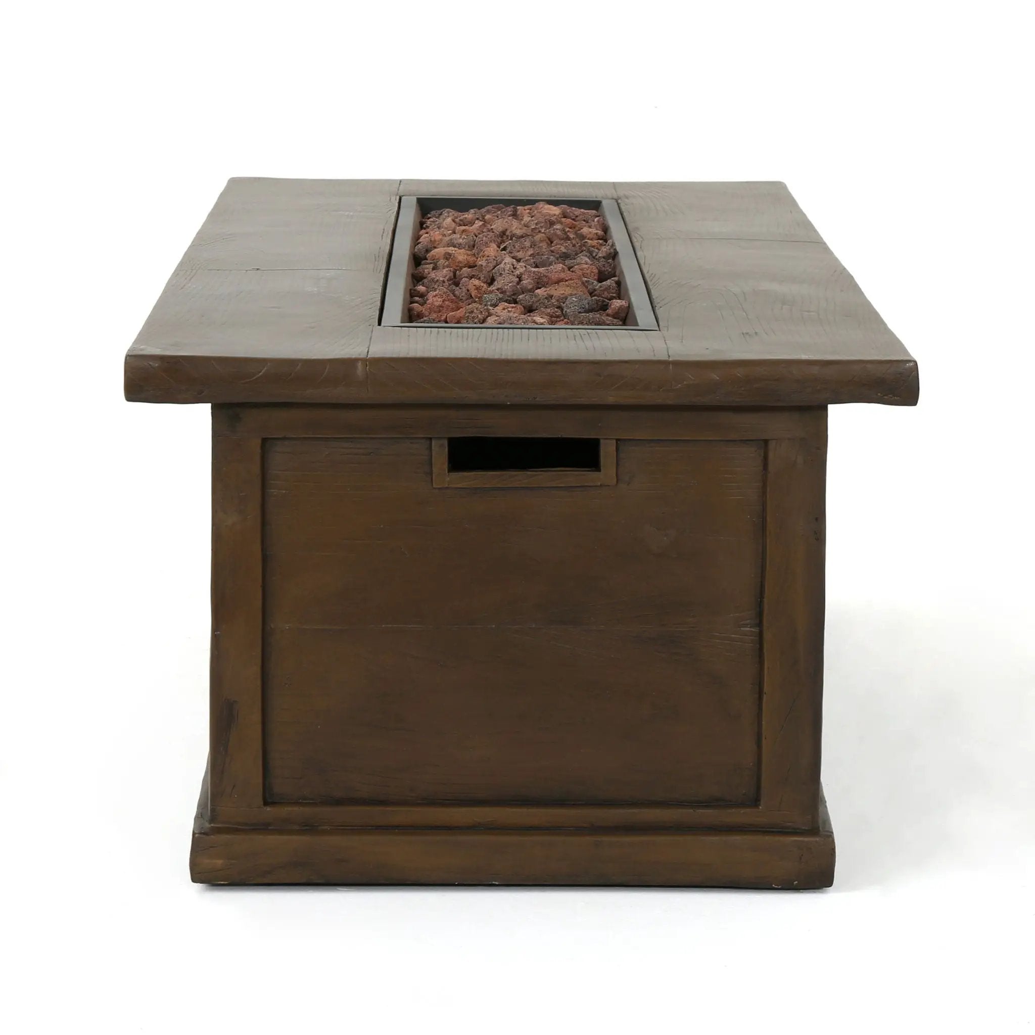 Transitional Rectangular Outdoor Propane Fire Pit With 50,000 BTU by HouseOfZazla