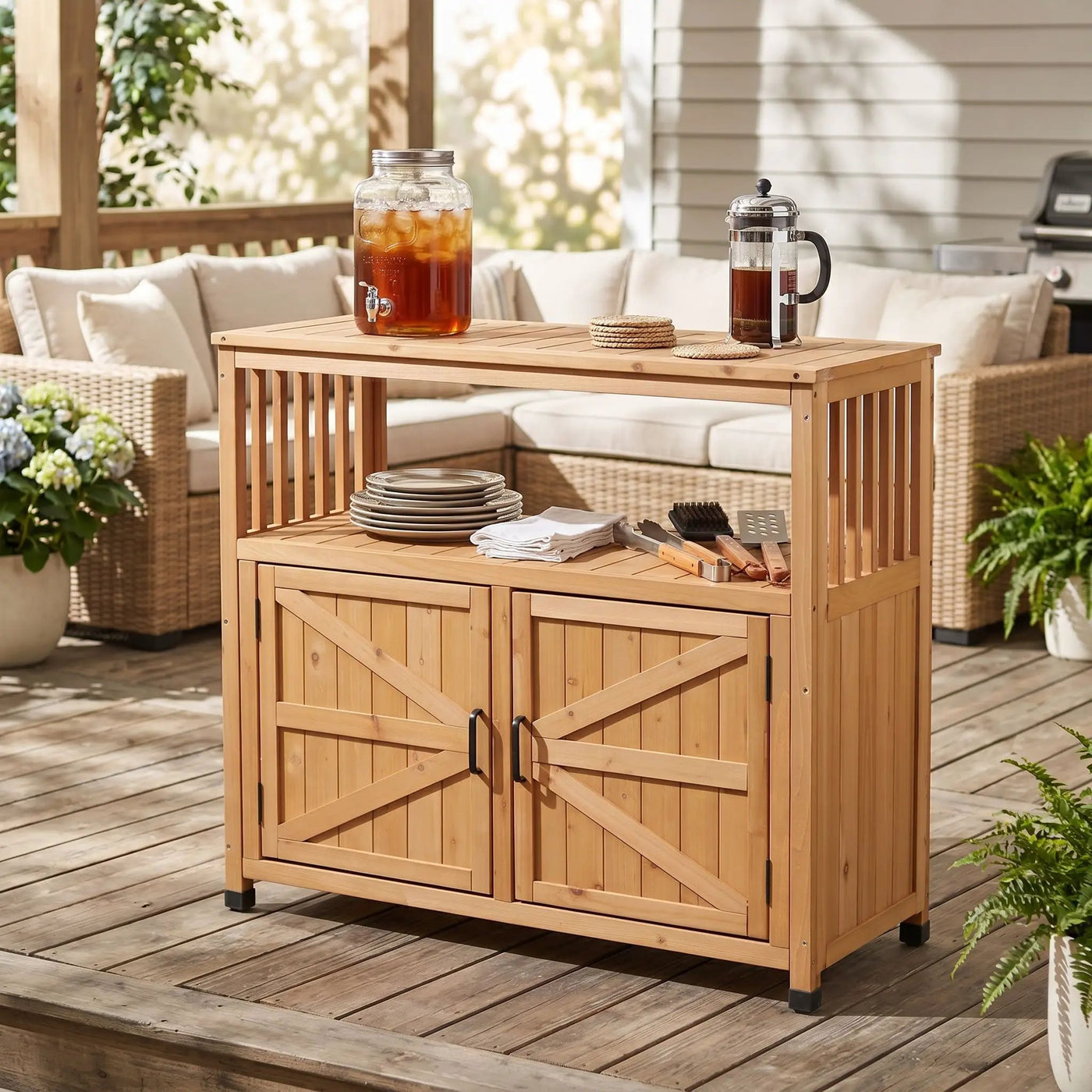 Patio Bar Table Set With Storage by HouseOfZazla