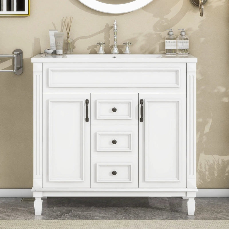 Bathroom Vanity With Top Sink, Basin On Cabinet With 2 Soft Closing Doors And 2 Drawers by Unique Piece Furniture