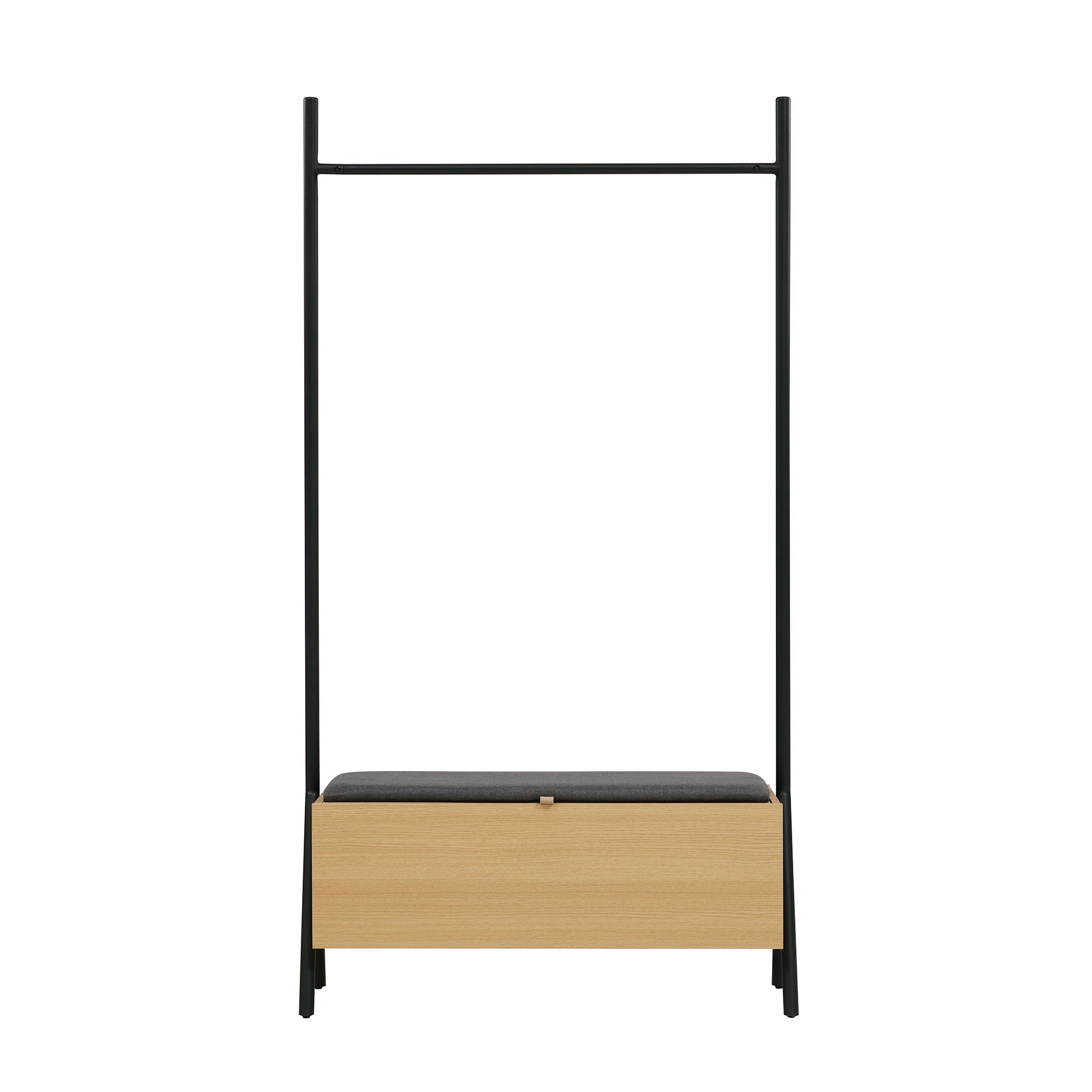 Paloma - Open Hanging Closet With Storage - Light Oak by HouseOfZazla