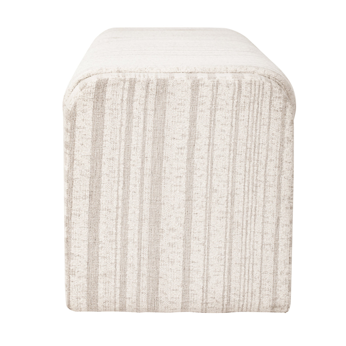 62.2 Inch Striped Upholstered Ottoman Bench with Thick Linen-Blend Upholstery - Striped, photo 9 of 10