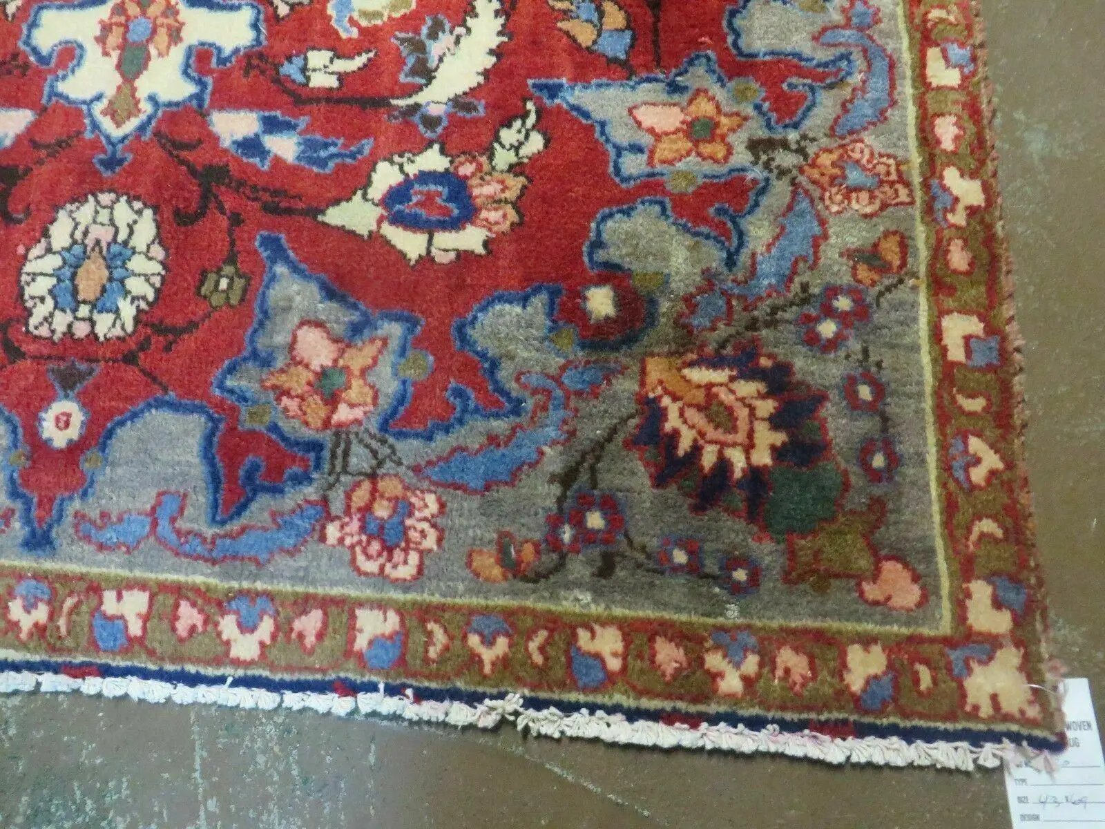 4' X 6' Antique Handmade India Floral Oriental Wool Rug Vegetable Dyes #120 by Jewel Rugs