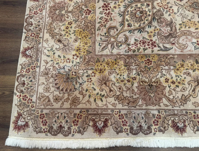 Sino Persian Rug 8x12, Wool & Silk, Traditional Elegant Carpet, Fine 200 KPSI by Jewel Rugs