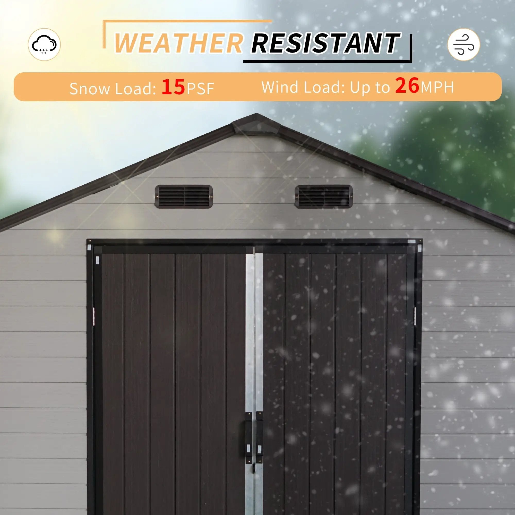 8x14 Ft Outdoor Resin Storage Shed with Windows by HouseOfZazla