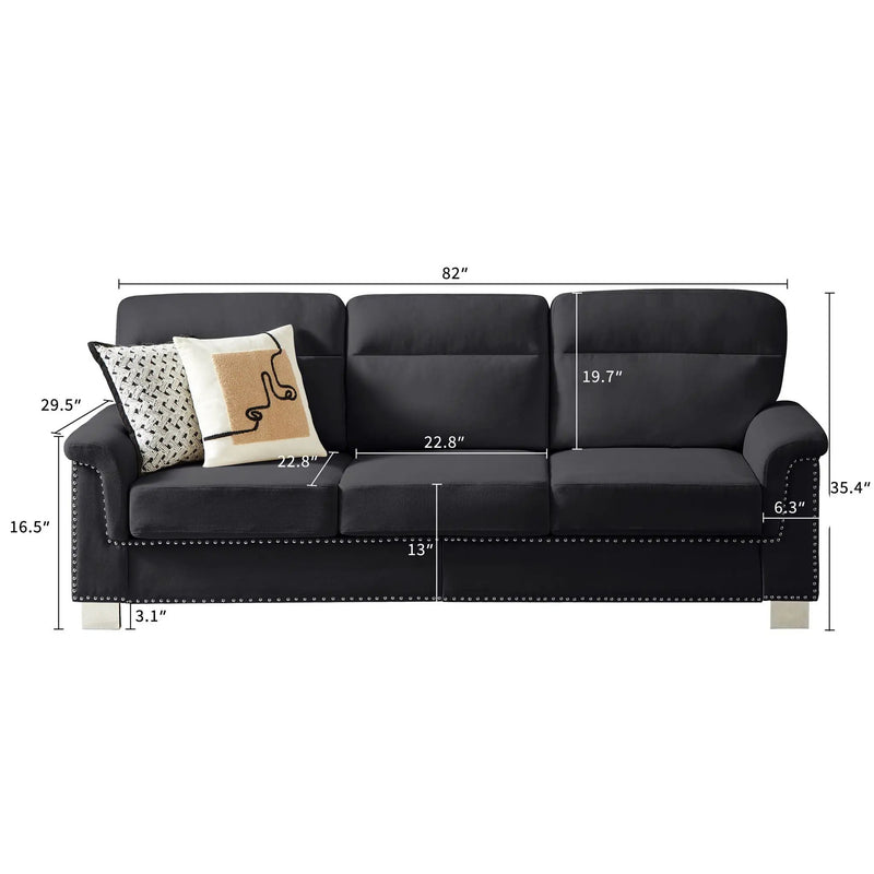 3 Seater Elegant Stationary Sofa by Unique Piece Furniture