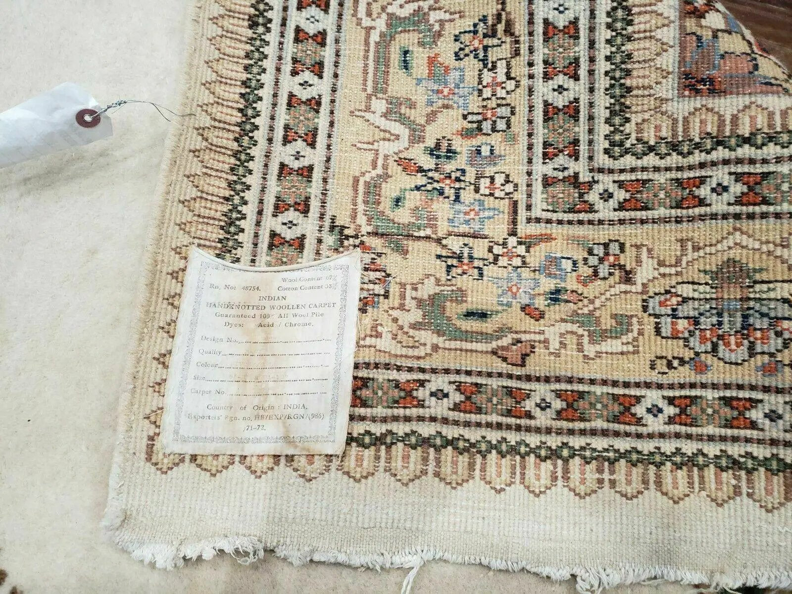 6' X 9' Vintage Handmade India Open Field Tribal Wool Rug Carpet Medallion Nice by Jewel Rugs
