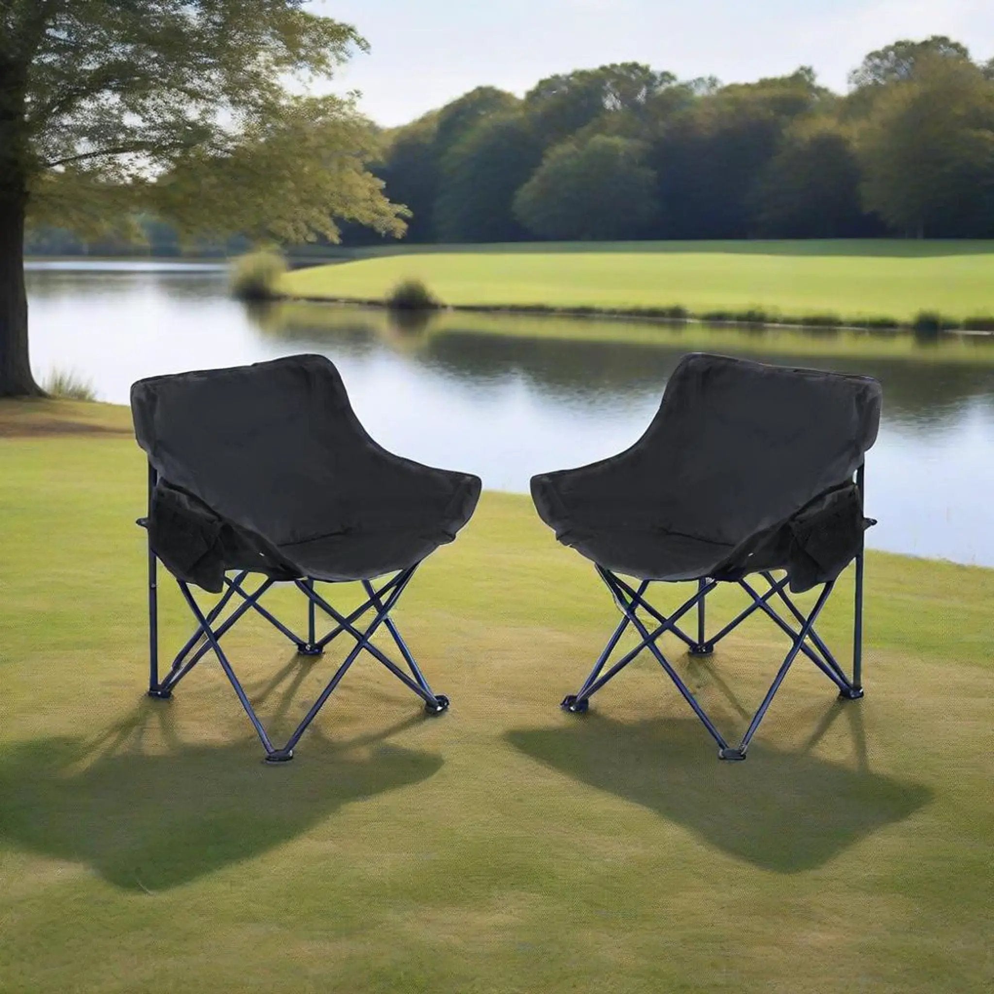 Portable Folding Camping Chairs With Carry Bag (Set of 2) by Unique Piece Furniture