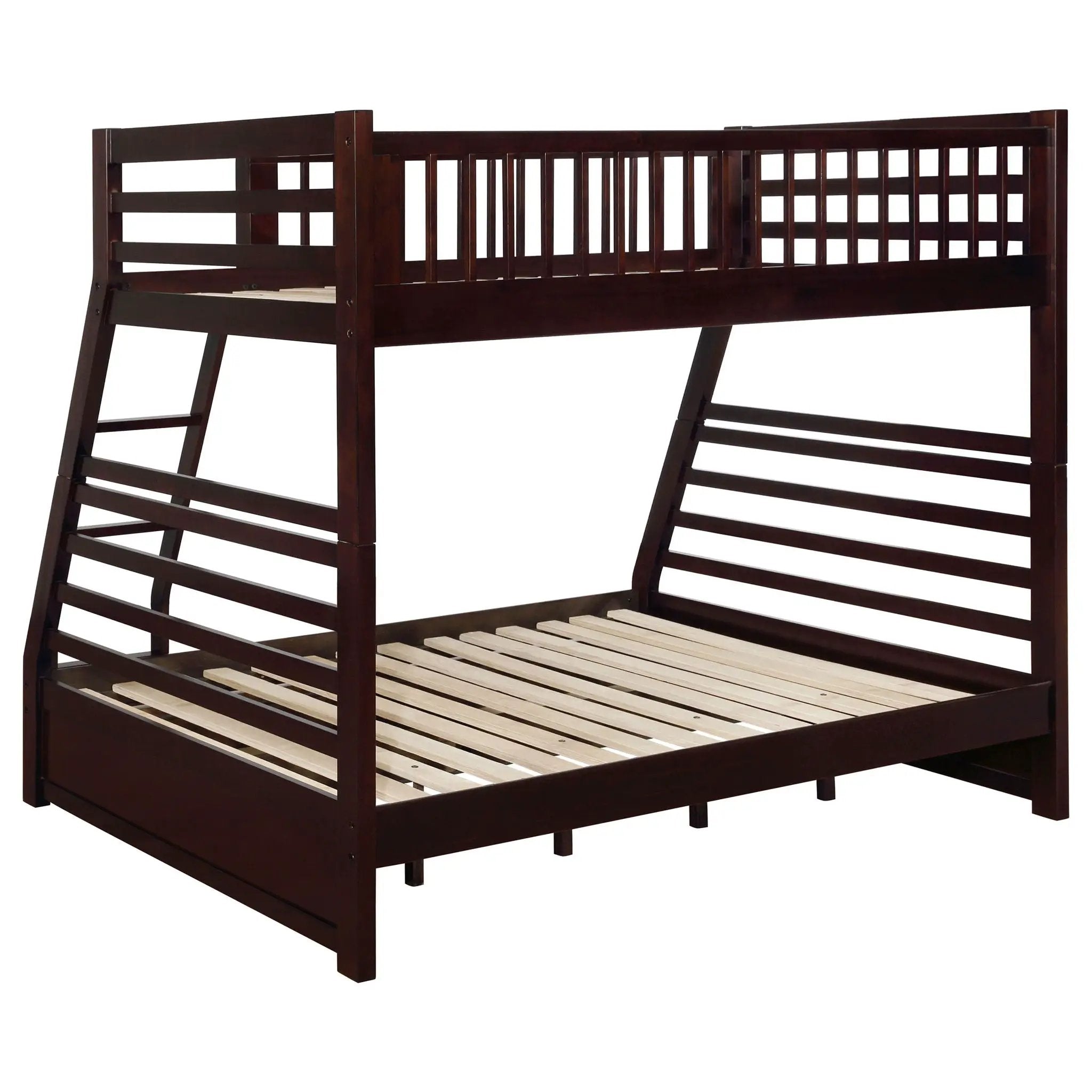Ashton 2-drawer Wood Twin Over Full Bunk Bed Cappuccino by Unique Piece Furniture