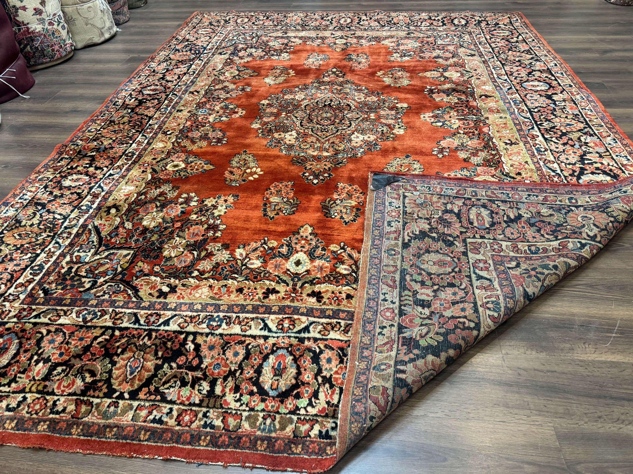 Antique Persian Sarouk Rug 9x12 by Jewel Rugs