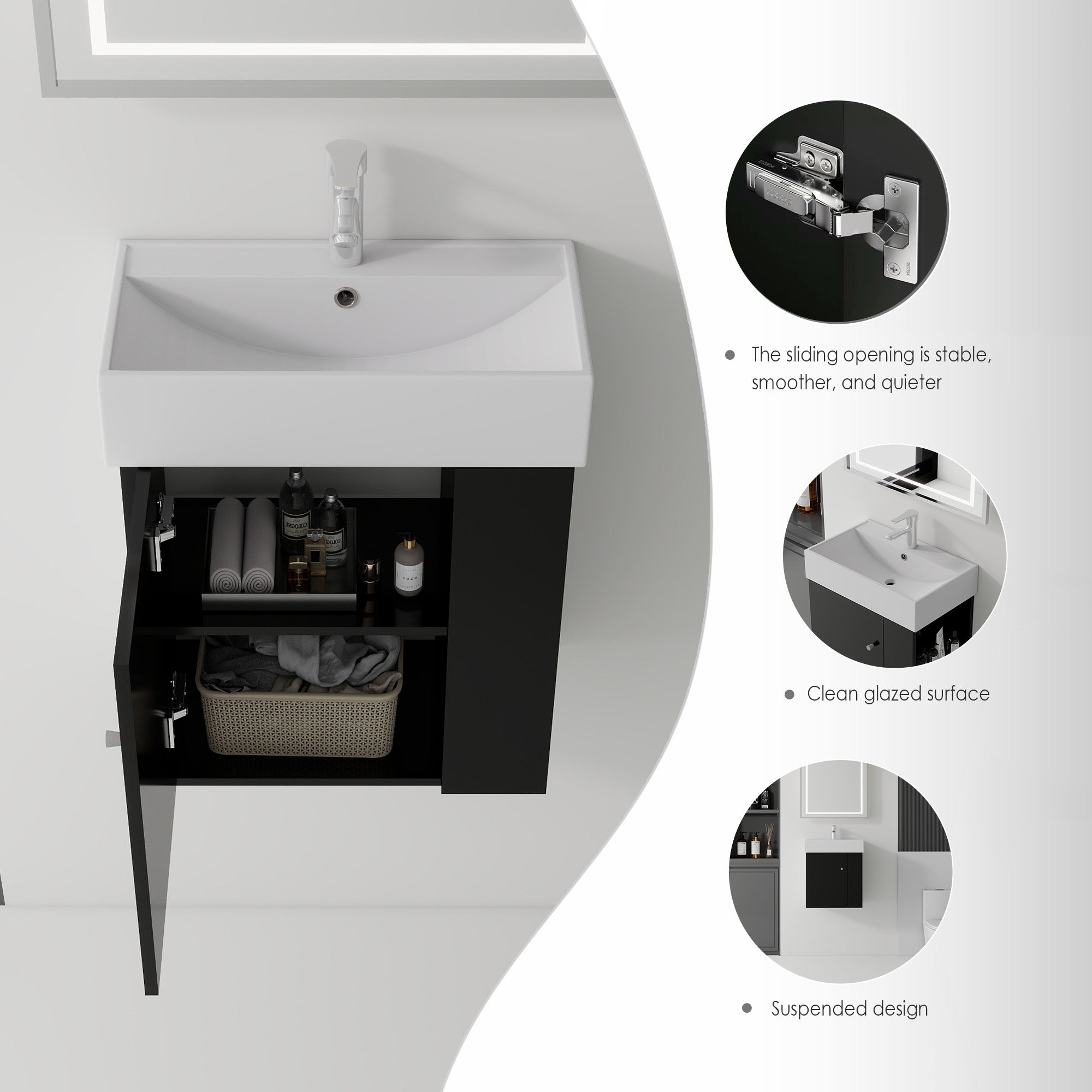 21.6 Inch Floating Bathroom Vanity with Sink by HouseOfZazla
