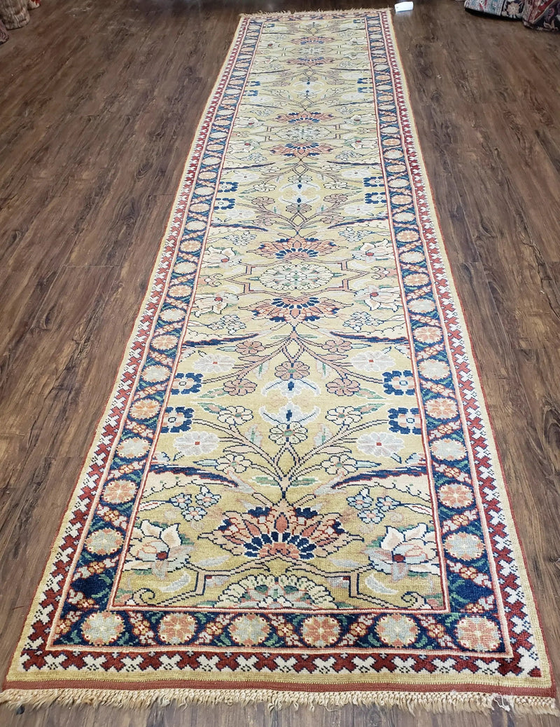 Hallway Runner Rug, Kitchen Runner, Sultanabad Hand Knotted Rug, Farmhouse Rug, 1950s Rug, Mahal Rug, Turkish Rug, Long Runner, Yellow by Jewel Rugs