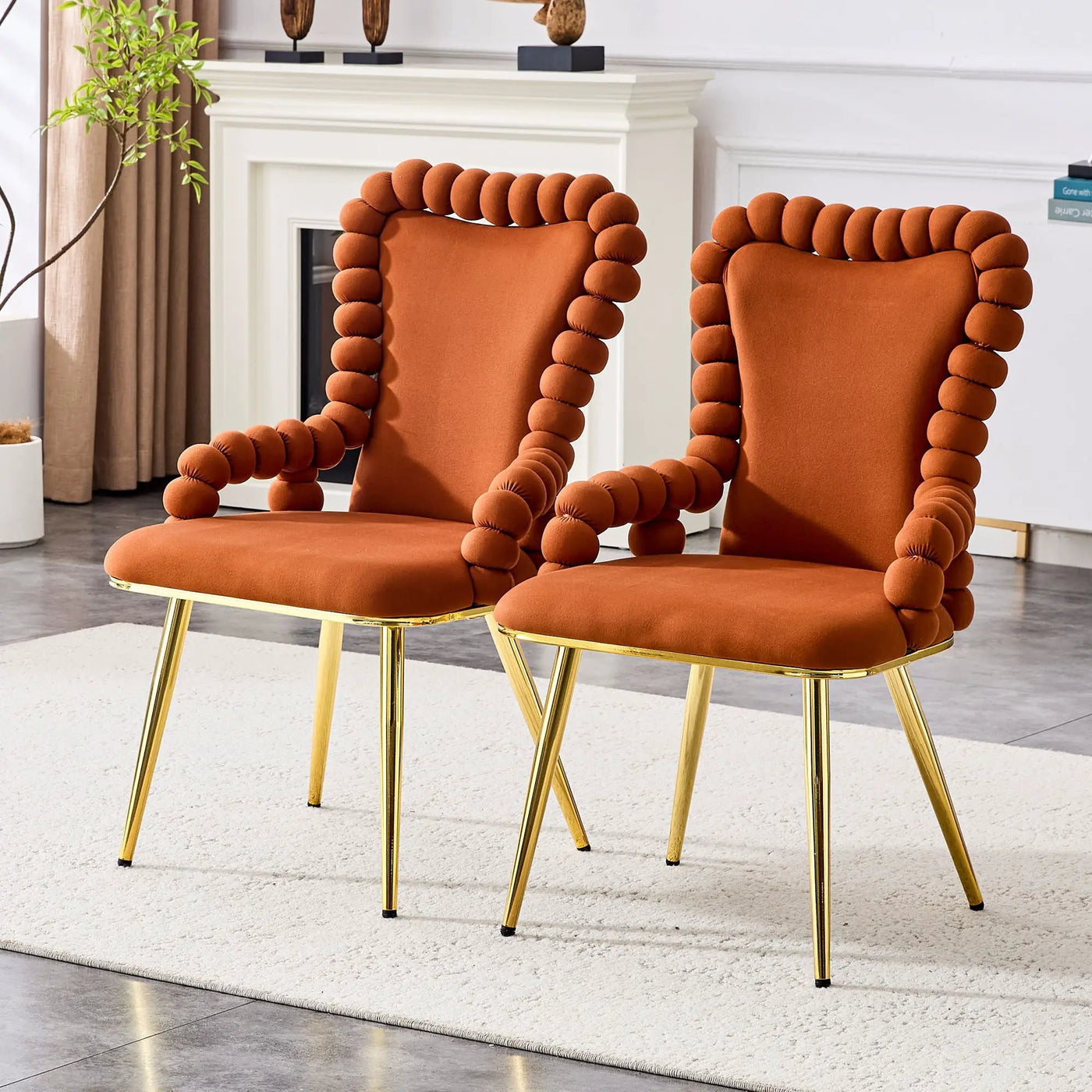 Puffy Bubble, Ball Chain Chair With Armrests For Dining Room (Set of 2) by HouseOfZazla