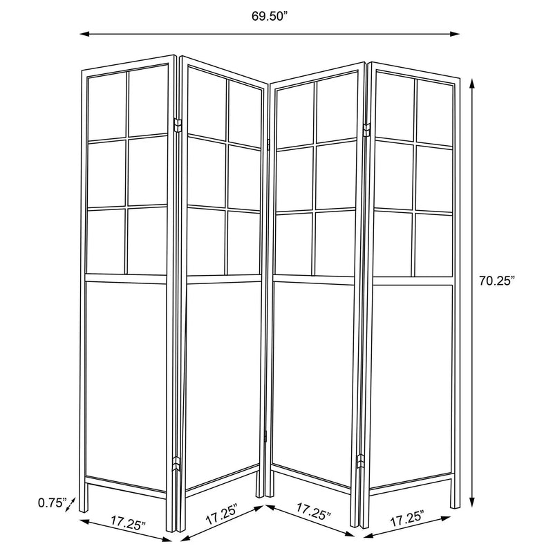 Edwards 4-Panel Room Divider Folding Shoji Screen Natural by Unique Piece Furniture