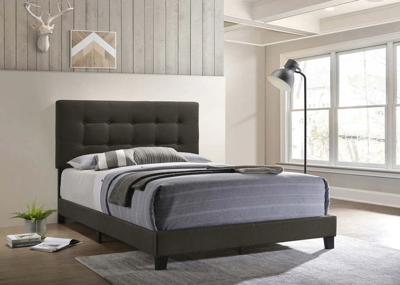 Mapes Upholstered Queen Panel Bed Charcoal by Unique Piece Furniture