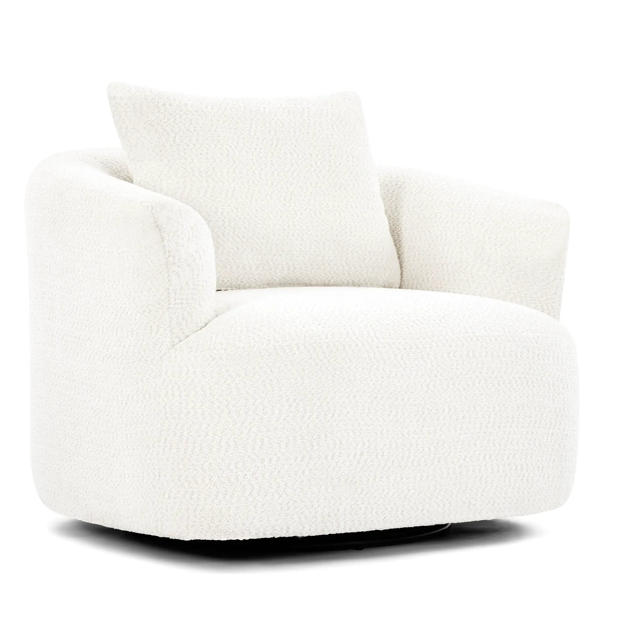 360° Swivel Barrel Sofa Chair With Throw Pillow, Upholstered Accent Chair by HouseOfZazla