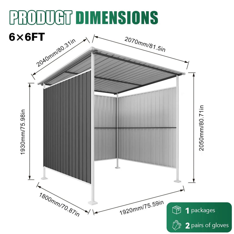 Outdoor Pergola, Bike Storage Shed, Grill Gazebo For Patio - Gray by HouseOfZazla