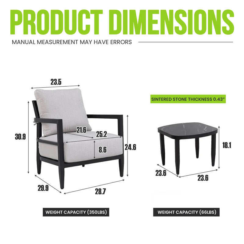 3PC Outdoor Aluminum Patio Furniture Set by HouseOfZazla