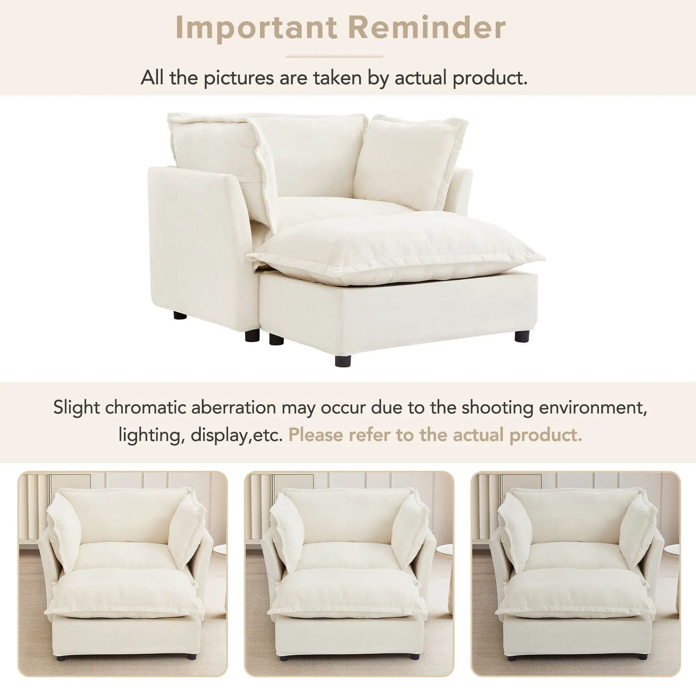 Modern Armchair Sofa With Movable Ottoman by HouseOfZazla