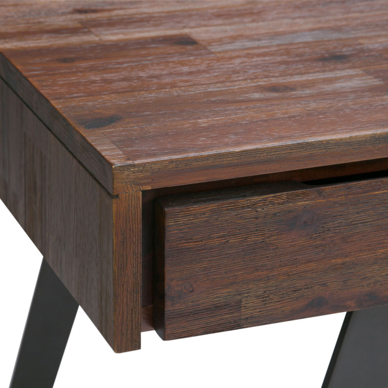 Distressed Charcoal Brown Writing Desk with Metal Legs - Charcoal Brown, photo 11 of 11