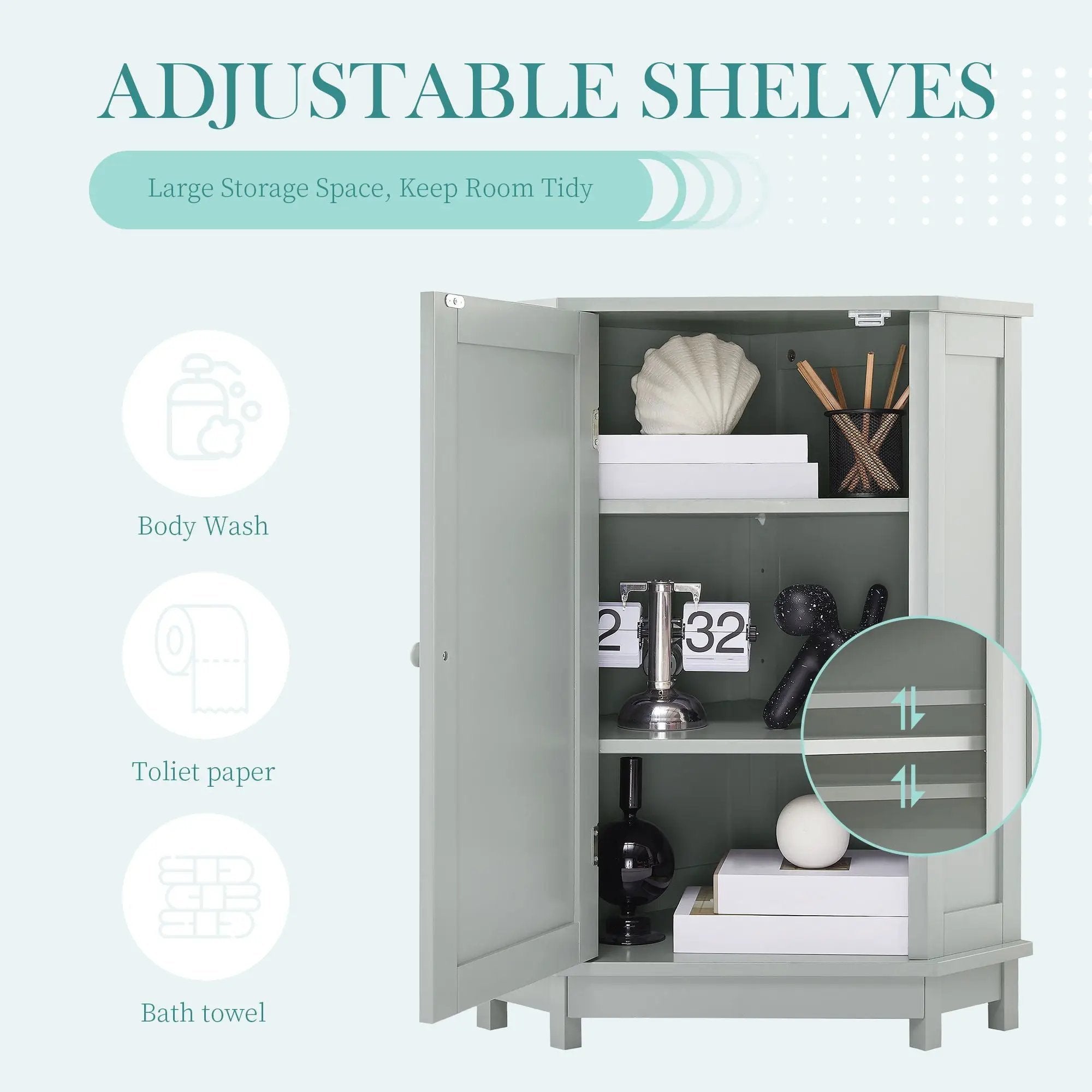 Bathroom Cabinet Triangle Corner Storage Cabinet With Adjustable Shelf Modern Style by Unique Piece Furniture