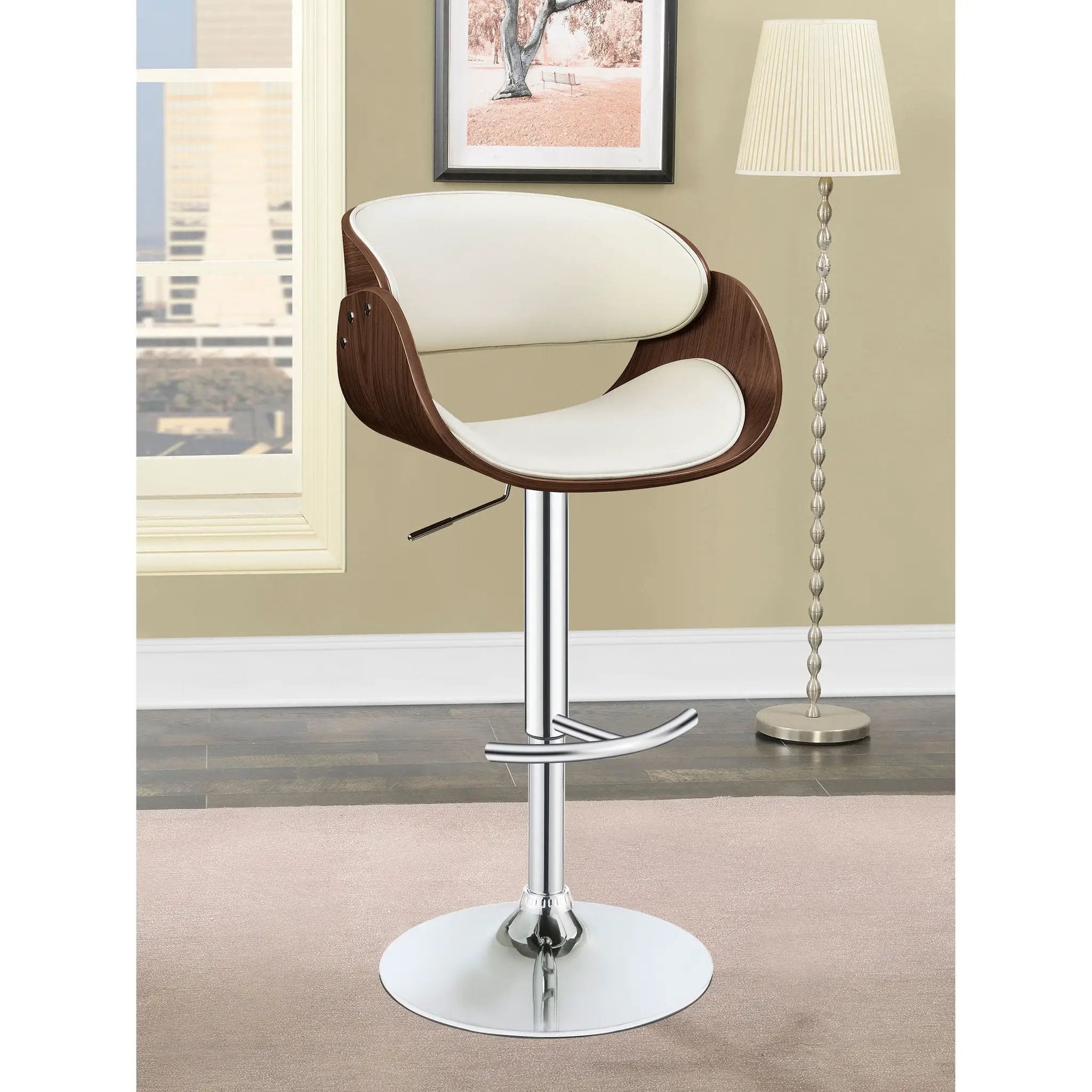 Ergonomic Adjustable Bar Stool - Ivory by HouseOfZazla