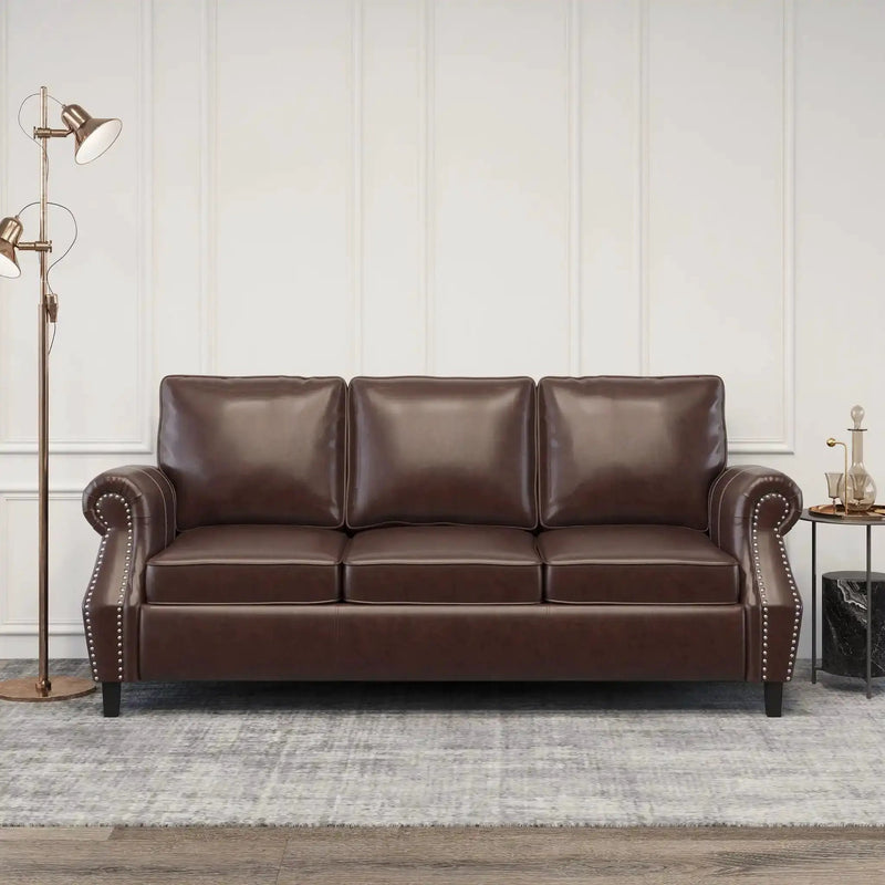 Contemporary 3 Seater Sofa With Nailhead Trim by HouseOfZazla