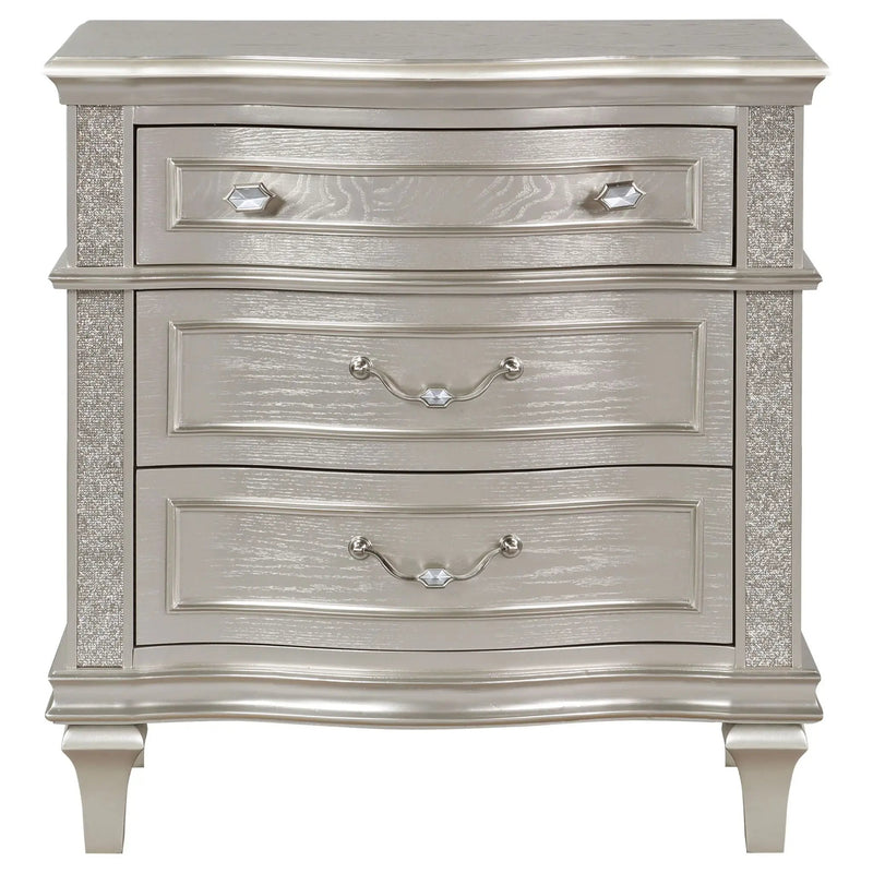 Evangeline 3-drawer Nightstand Silver Oak by Unique Piece Furniture