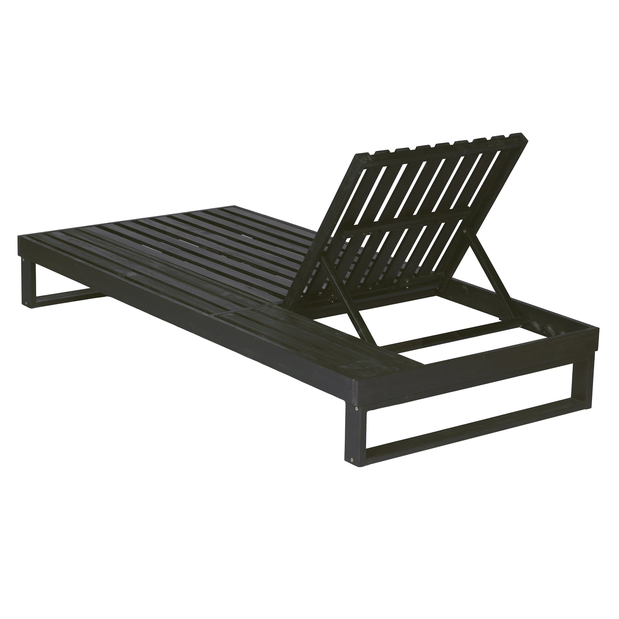 Black Acacia Wood Chaise Lounge by HouseOfZazla