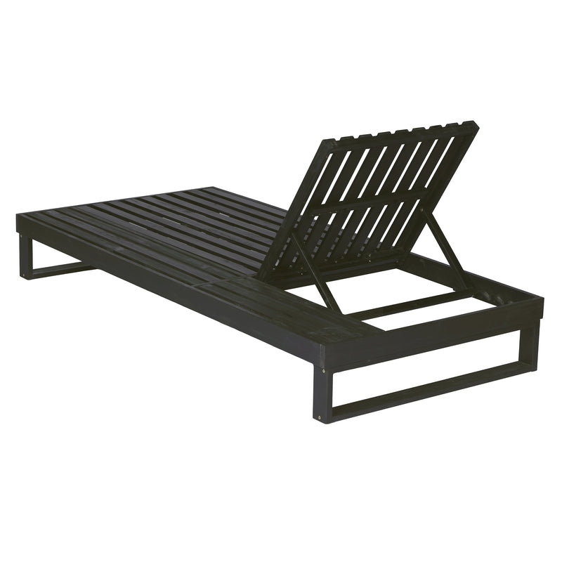 Black Acacia Wood Chaise Lounge by HouseOfZazla