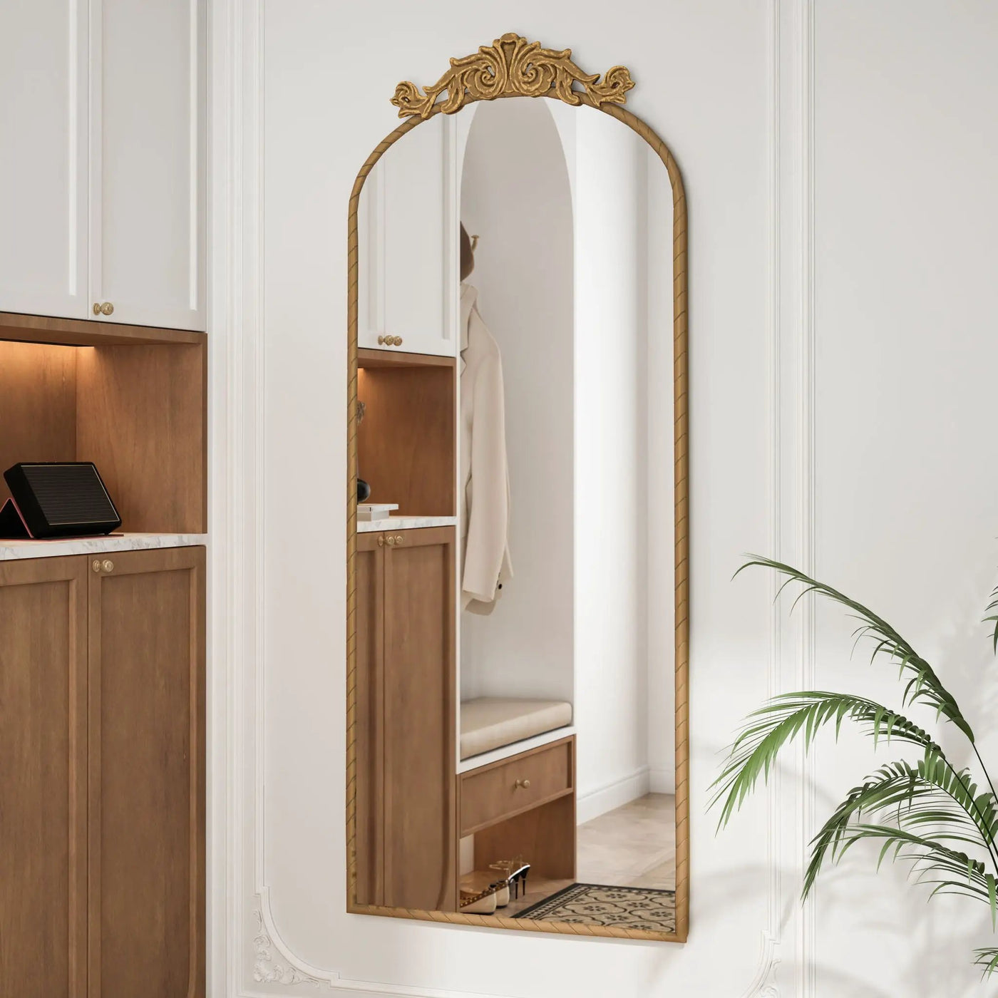 Vintage Arched Full Body Mirror, Wall Mounted For Living Room by Unique Piece Furniture