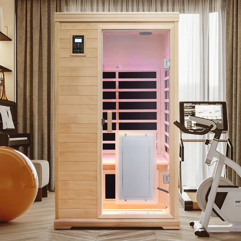 2 Person Far Infrared Hemlock Indoor Sauna Room - Natural by HouseOfZazla