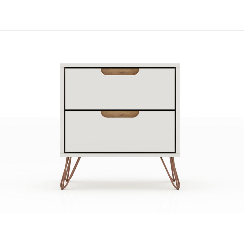 Rockefeller - Nightstand With 2 Drawers - Off White by HouseOfZazla