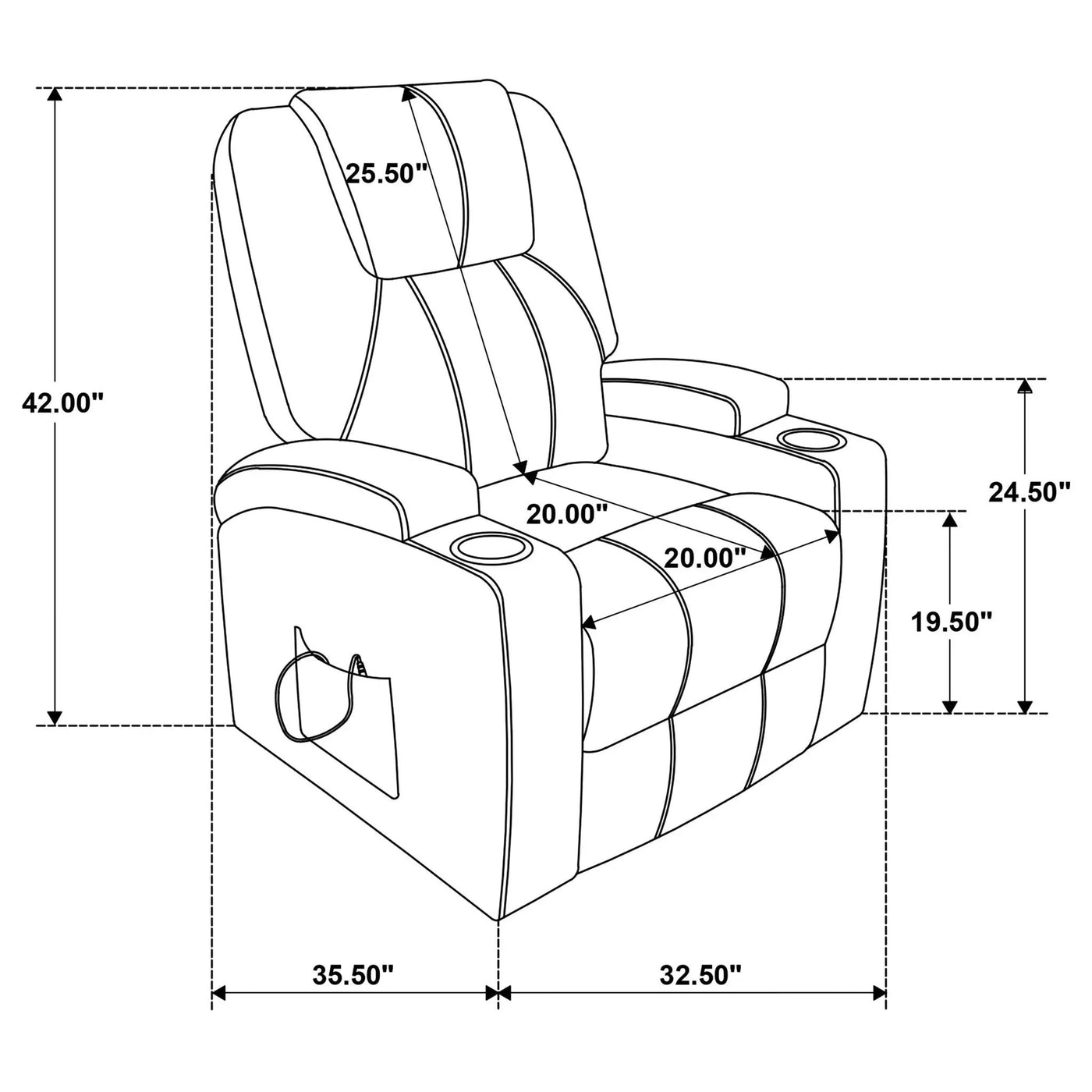 Macklin - Power Lift Massage Recliner With Heat And Dual Cupholders by Unique Piece Furniture