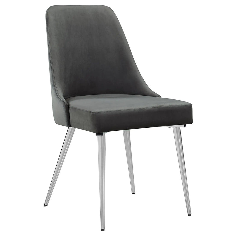 Padded Side Chair Of 2) With Upholstered Seat And Polished - Gray by HouseOfZazla