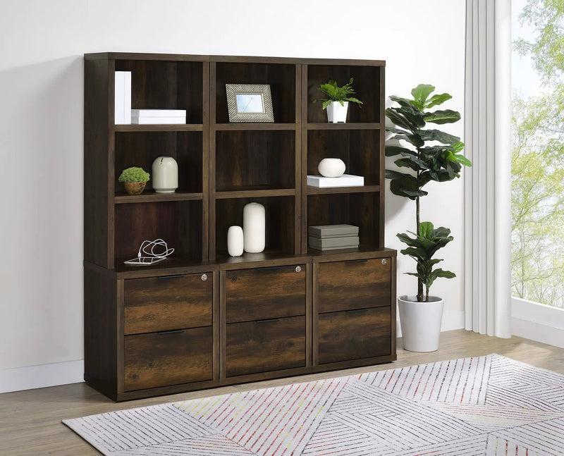 Westpark 3-piece Wall Unit Bookcase Set with USB Dark Pine by Unique Piece Furniture