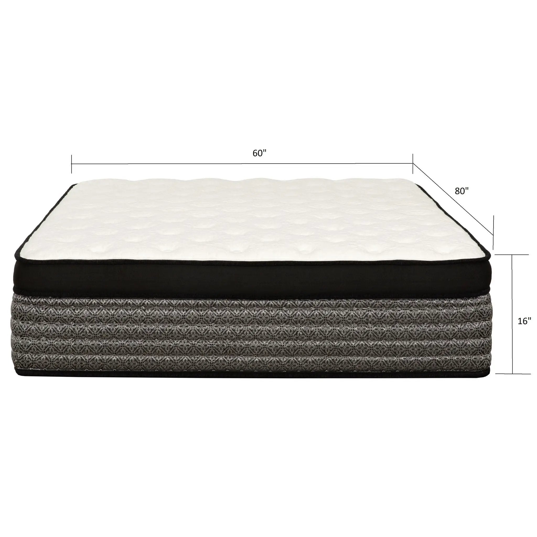 16" Premium Hybrid Mattress In A Box Plush Gel Memory Foam Top With Cooling Technology - Gray / White - Queen by HouseOfZazla