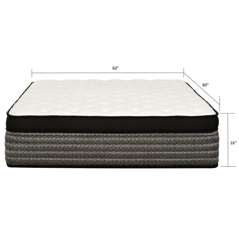 16" Premium Hybrid Mattress In A Box Plush Gel Memory Foam Top With Cooling Technology - Gray / White - Queen by HouseOfZazla