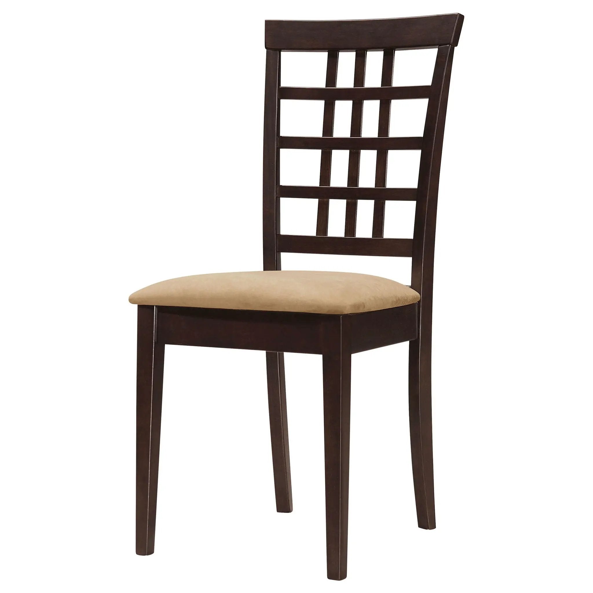 Kelso Lattice Back Dining Side Chair Cappuccino (Set of 2) by Unique Piece Furniture