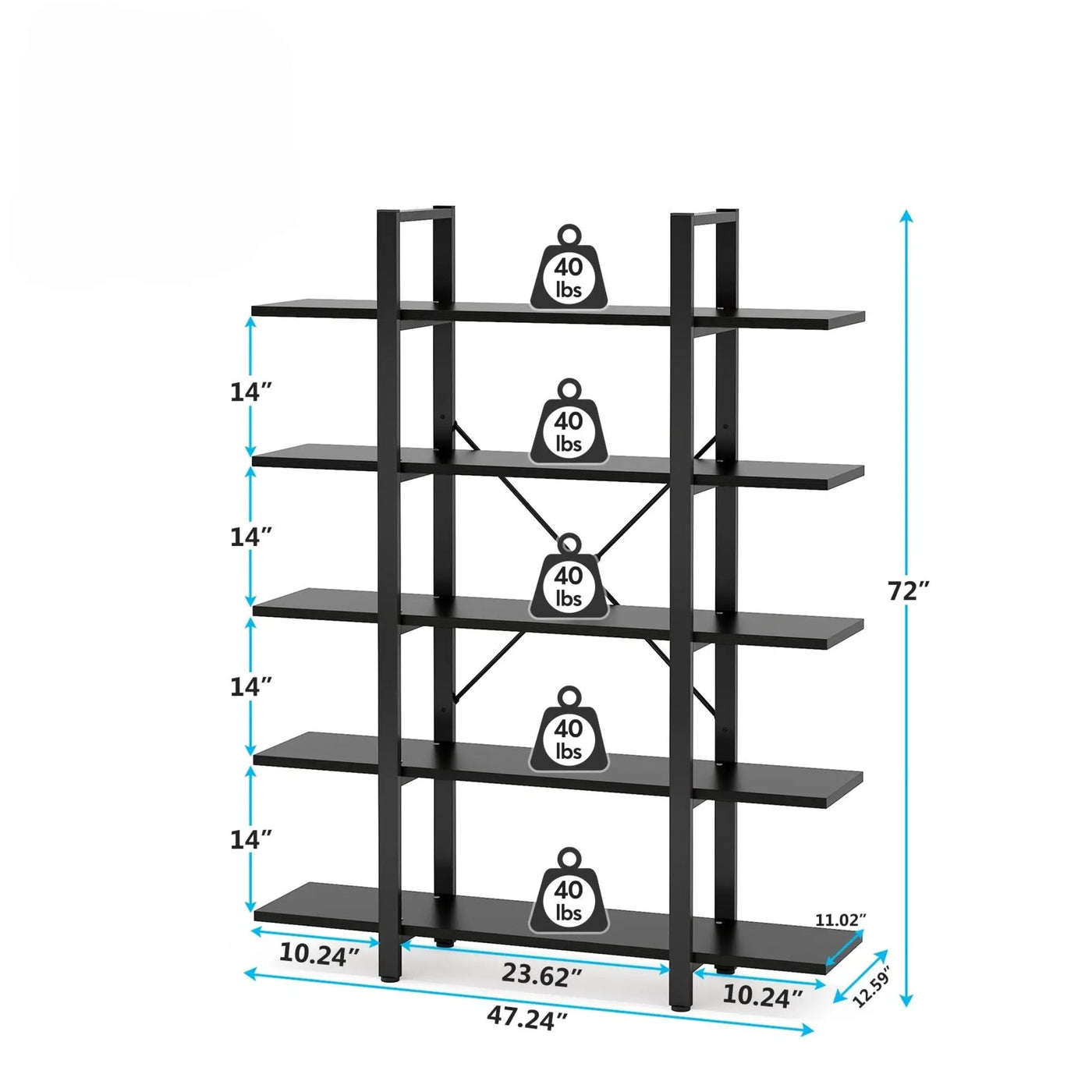 5 Tier Bookshelf For Home by HouseOfZazla