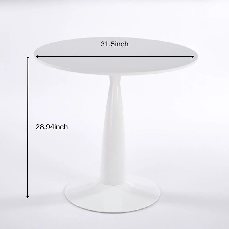 Pedestal Table, Round For Kitchen - White