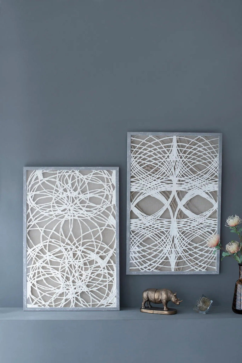Leaf Shadow Box Wall Decor (Set of 2) - White / Gray by HouseOfZazla