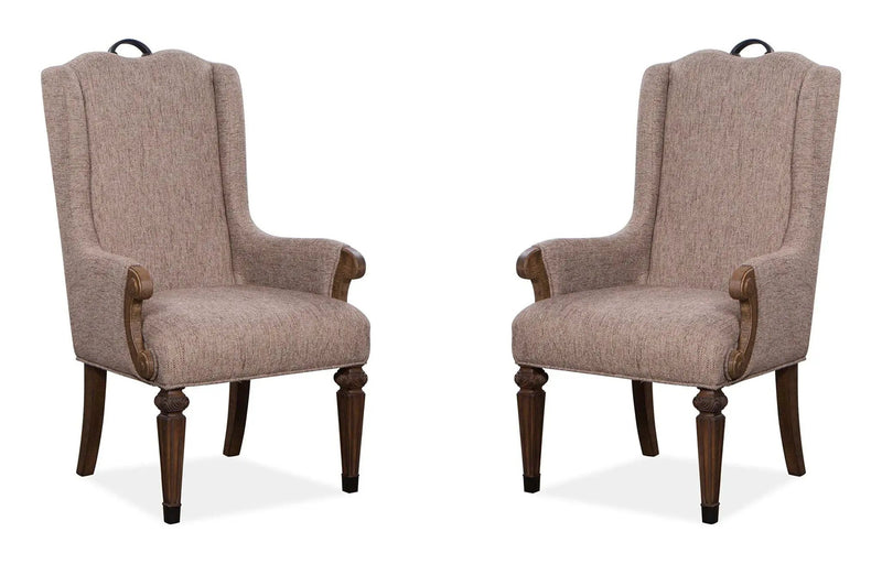 Durango - Wood Upholstered Host Arm Chair (Set of 2) - Willadeene Brown by Unique Piece Furniture