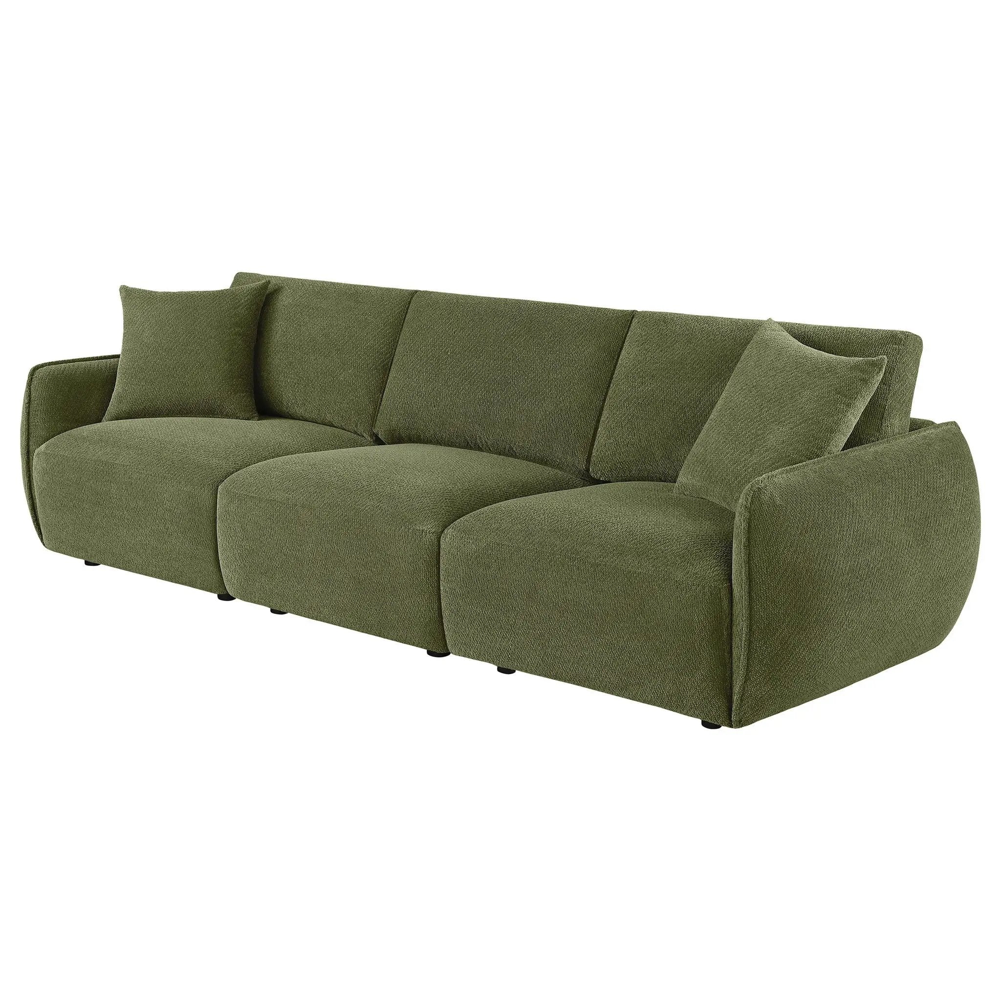Elysia Chenille Upholstered Modular Lounge Sofa Green by Unique Piece Furniture