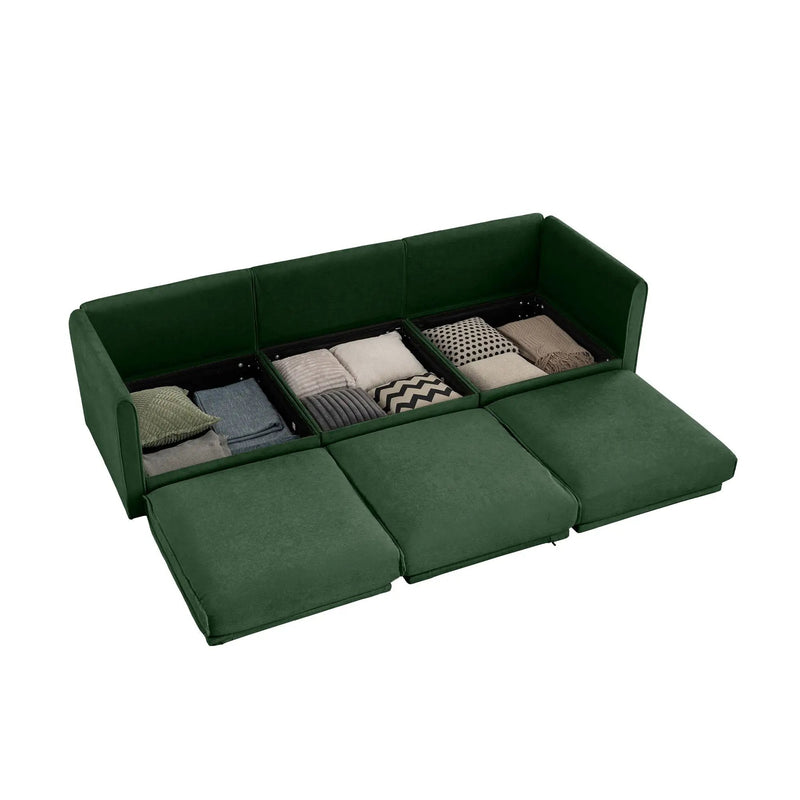 Stylish Sofa With Storage Seat And Cylindrical Backrest by HouseOfZazla
