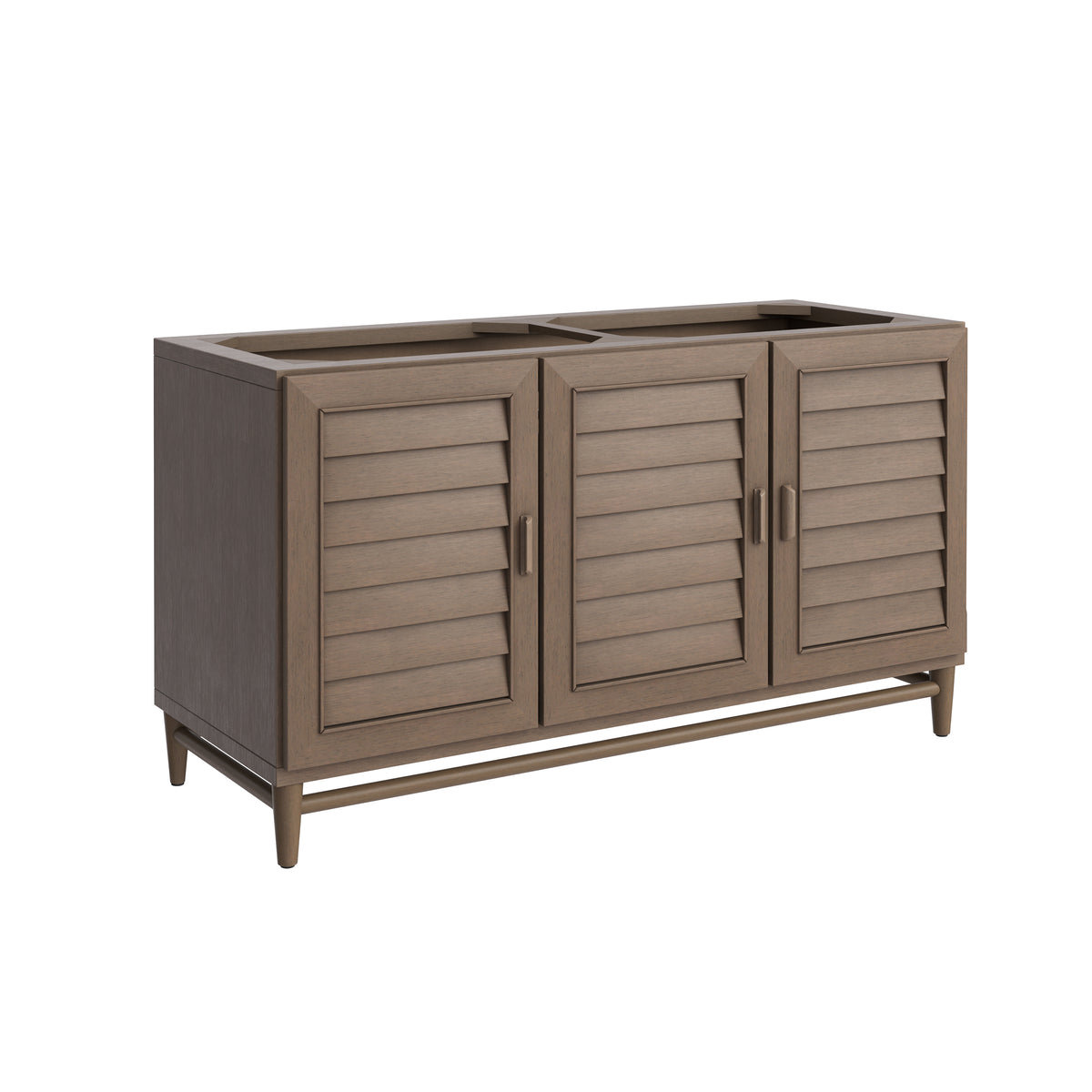 James Martin Portland 60" Double Bathroom Vanity, Whitewashed Walnut, cabinet without a countertop