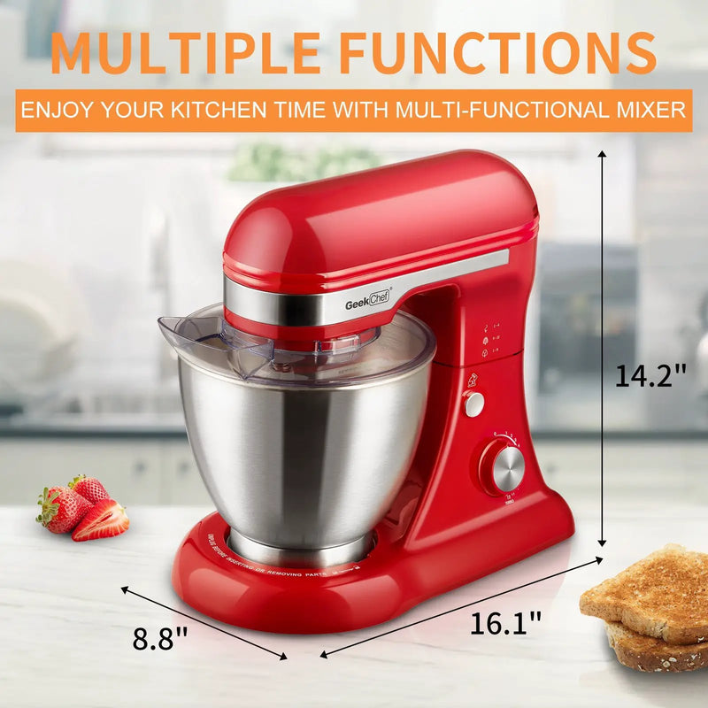 Geek Chef Electric Stand Mixer, 4.8QT, 12 Speeds Tilt-Head by HouseOfZazla