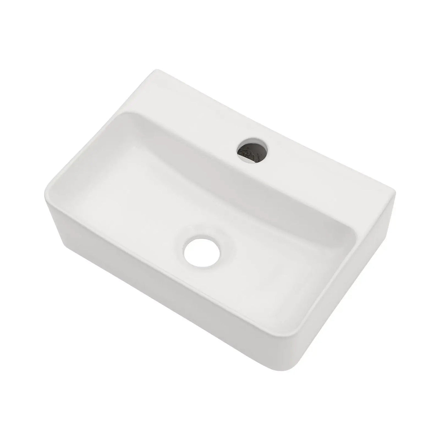 Ceramic Rectangle Wall Mount Bathroom Sink With Single Faucet Hole by HouseOfZazla