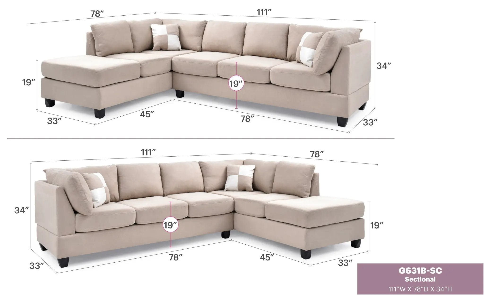 Malone - Comfort Sectional by Unique Piece Furniture