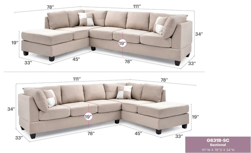 Malone - Comfort Sectional by Unique Piece Furniture
