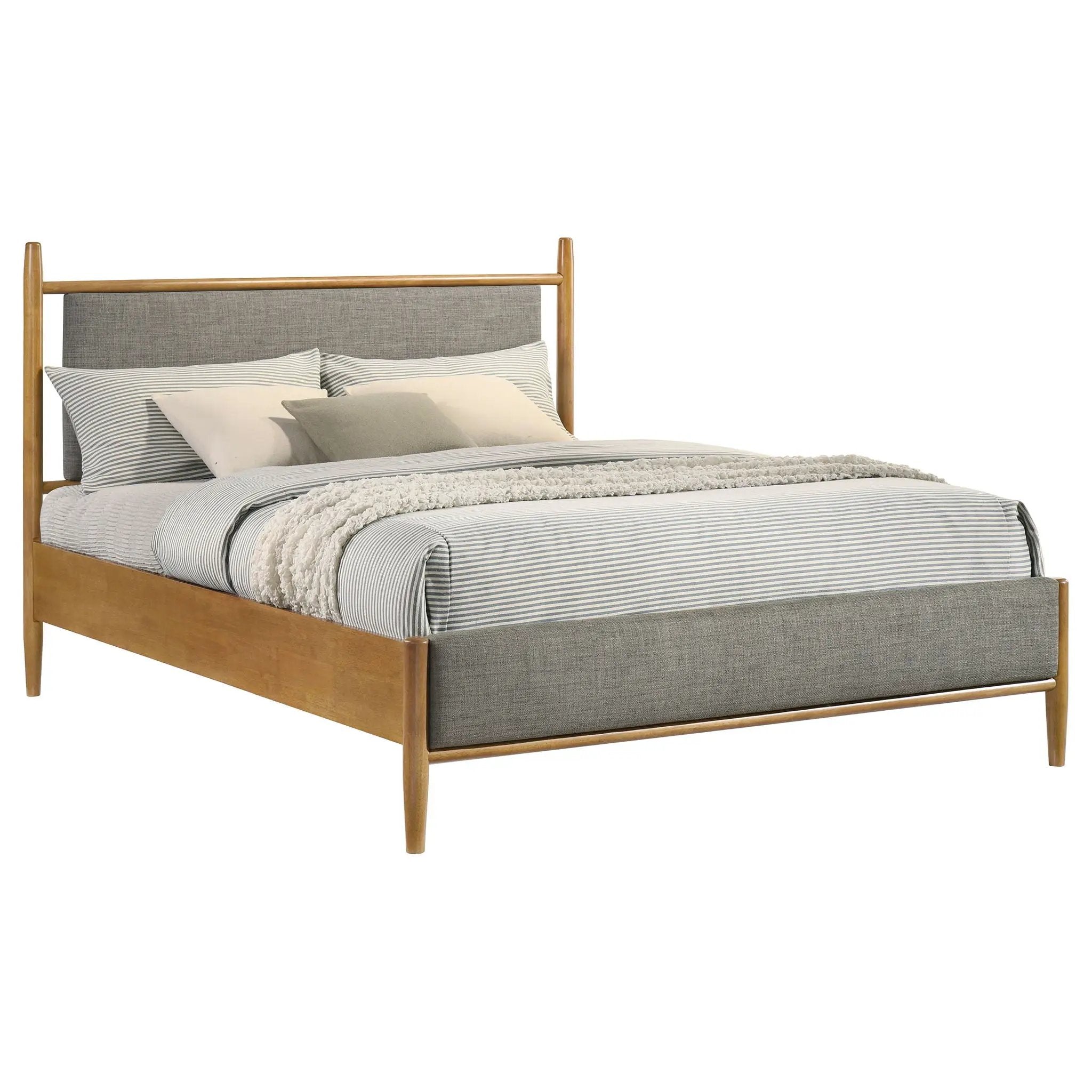 Mason 46-inch Queen Panel Platform Bed Grey and Light Brown by Unique Piece Furniture